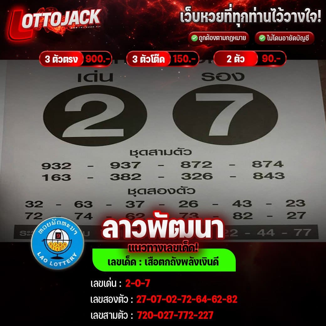 หวยลาวพัฒนาวันนี้
